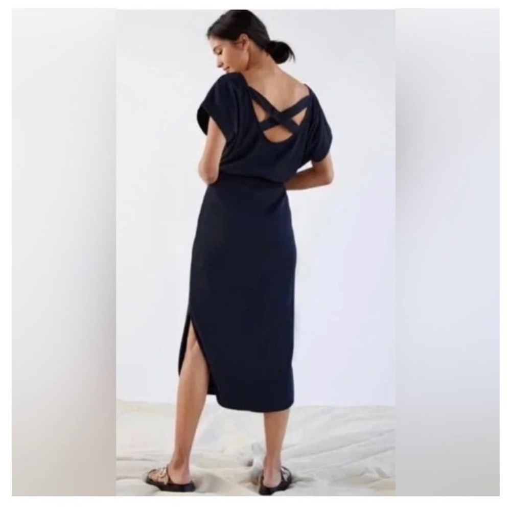 Anthropologie Black Mini Dress with Cross Back